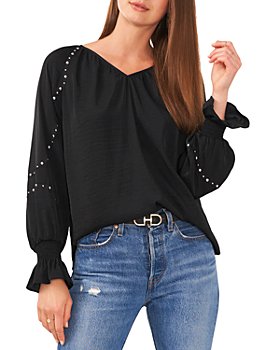 VINCE CAMUTO - Embroidered Sleeve Blouse