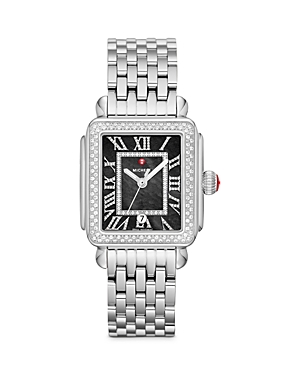 Michele Deco Madison Stainless Steel Diamond Watch, 33mm - 150th Anniversary Exclusive In Black/silver