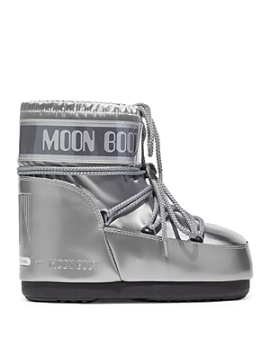 Moon Boot Icon Low Glance Boot In Silver
