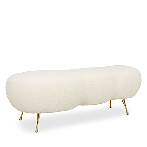 Tov Furniture Welsh Faux Shearling Bench In Beige
