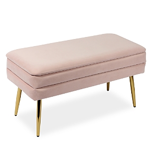 Tov Furniture Ziva Velvet Storage Bench In Blush