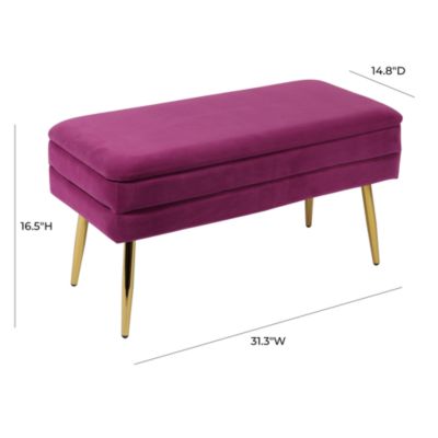 Ziva Velvet Storage Bench