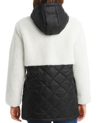 Mixed Media Sherpa Hooded Jacket