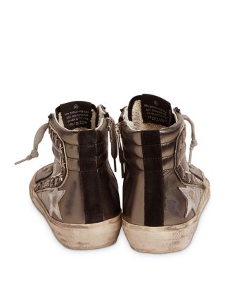 Women's Lace-Up Slide Laminated Star Sneakers