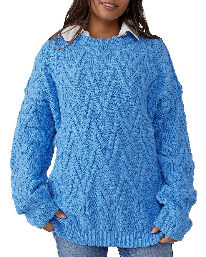 Free People Isla Cable Knit Oversized Sweater | Bloomingdale's