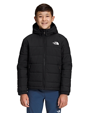 Shop The North Face Boys' Reversible Mount Chimbo Full Zip Hooded Jacket - Big Kid In Black
