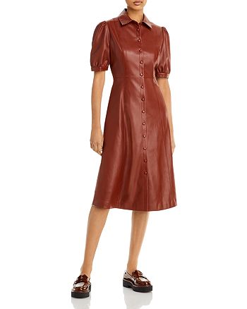 T Tahari Faux Leather Shirt Dress | Bloomingdale's