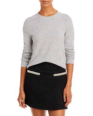 Aqua Rolled Edge Cashmere Sweater - 100% Exclusive In Light Gray