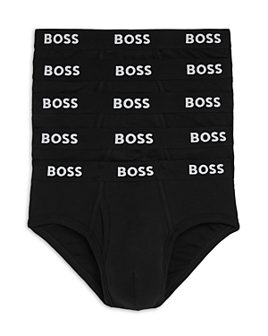 Shop Hugo Boss Authentic Cotton Briefs, Pack Of 5 In Black