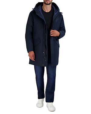 Cole Haan Hooded Parka In Navy