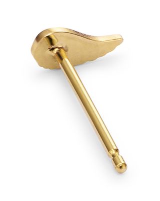 14K Yellow Gold Itty Bitty Symbols Angel Wing Stud Earrings