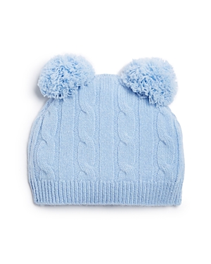 Bloomie's Baby Kids' Bloomie's Unisex Cable Knit Cashmere Pom Pom Hat - Baby In Blue