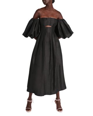 Aje Eugenie Off-the-Shoulder Puff Sleeve Midi Dress | Bloomingdale's Women