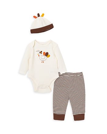 Little Me - Unisex Turkey Bodysuit, Pants & Hat Set - Baby