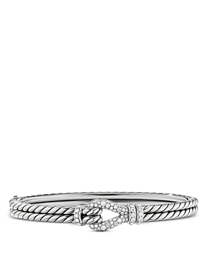 Photos - Bracelet David Yurman Sterling Silver Thoroughbred Pave Diamond Loop , 5.5m 