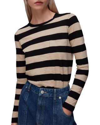 Cotton Striped Crewneck Top