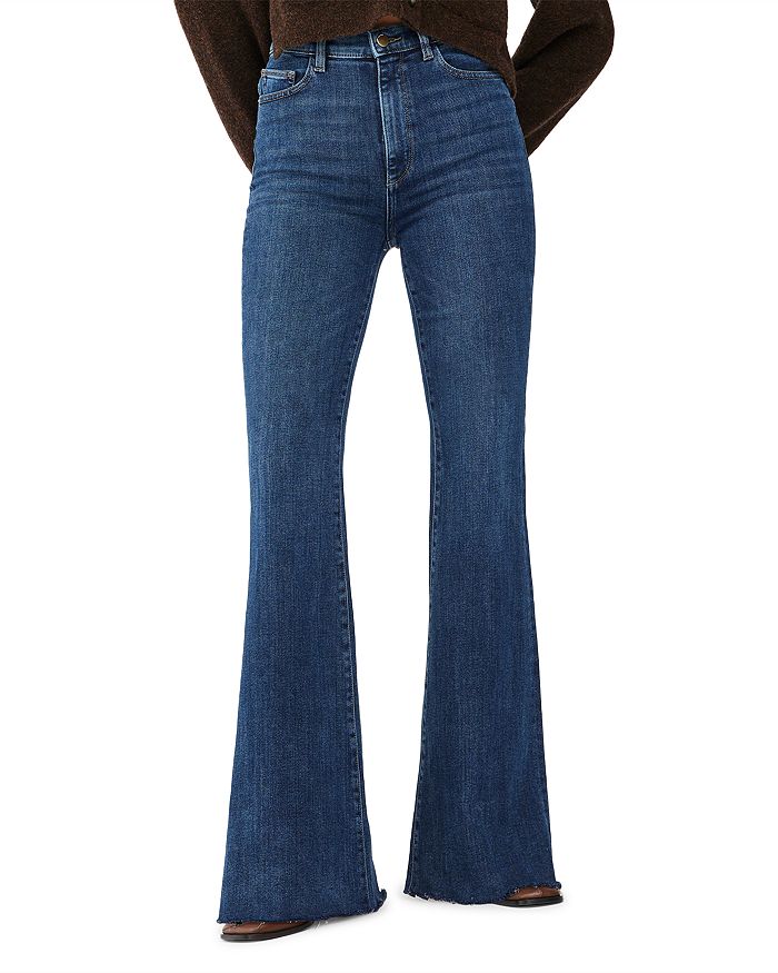 DL1961 Rachel High Rise Flare Leg Jeans in Seacliff | Bloomingdale's