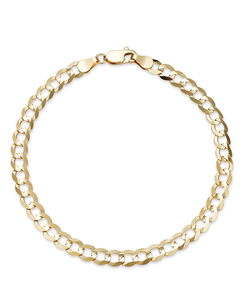 Bloomingdale's Men's Comfort Curb Link Chain Bracelet In 14k Yellow Gold - Exclusive In Gold