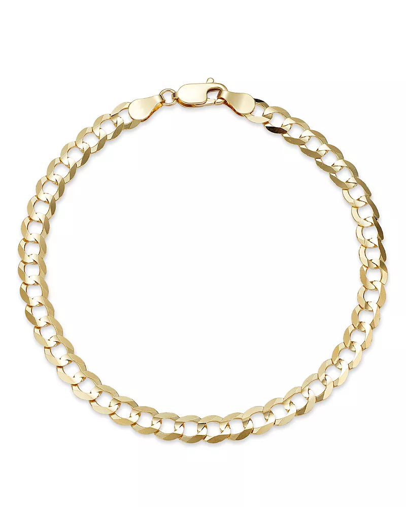 Bloomingdale's Fine Collection Men's Comfort Curb Link Chain Bracelet in 14K Yellow Gold