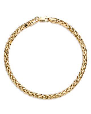 Bloomingdale's Fine Collection - Men's Wheat Link Chain Bracelet in 14K Yellow Gold - Exclusive