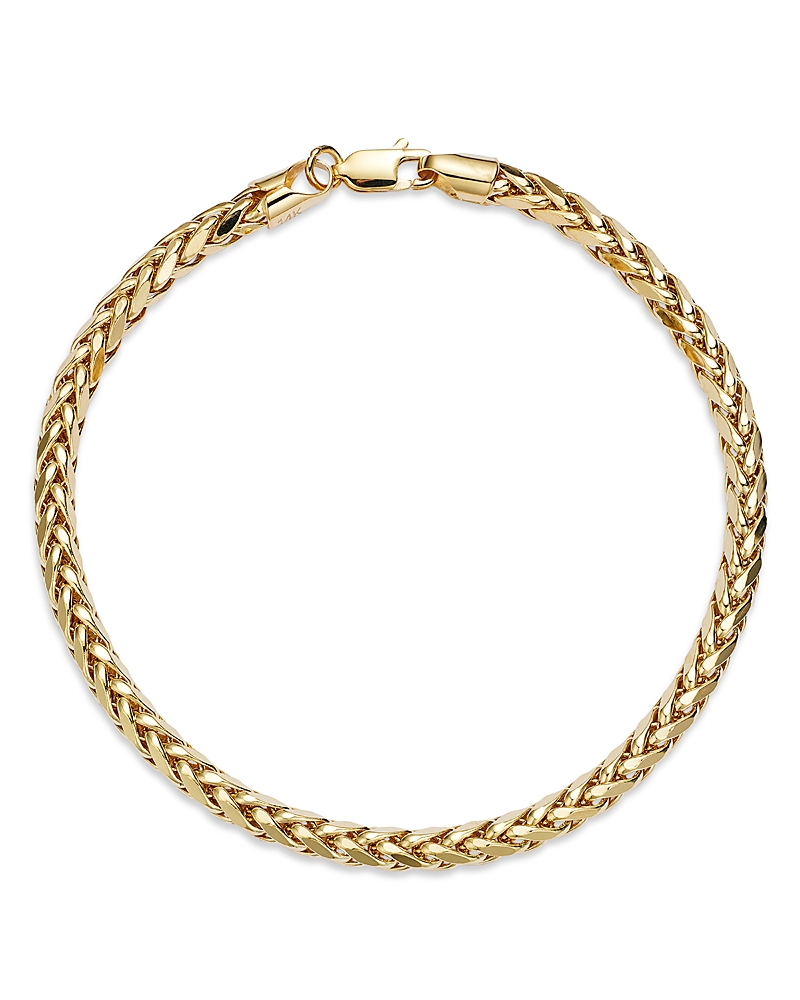 Bloomingdale's Fine Collection Men's Wheat Link Chain Bracelet in 14K Yellow Gold