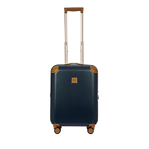 Shop Bric's Amalfi 21 Carry On Spinner Suitcase In Blue/tan