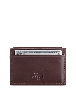 Royce New York Leather Rfid-blocking Executive Slim Credit Card Case In Burgundy