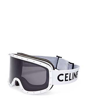Shop Celine Ski Mask Sunglasses, 182mm In White/gray Solid