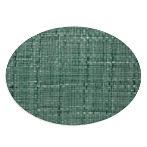 Chilewich Mini Basketweave Oval Placemat In Ivy