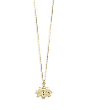 Moon & Meadow Bee Necklace in 14K Yellow Gold, 17