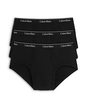 Calvin Klein Men's Black Embossed Logo Cotton Hipster Briefs, Size