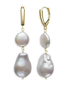 Bloomingdale's - Baroque Cultured Freshwater Pearl Double Drop Earrings in 14k Gold - 100% Exclusive