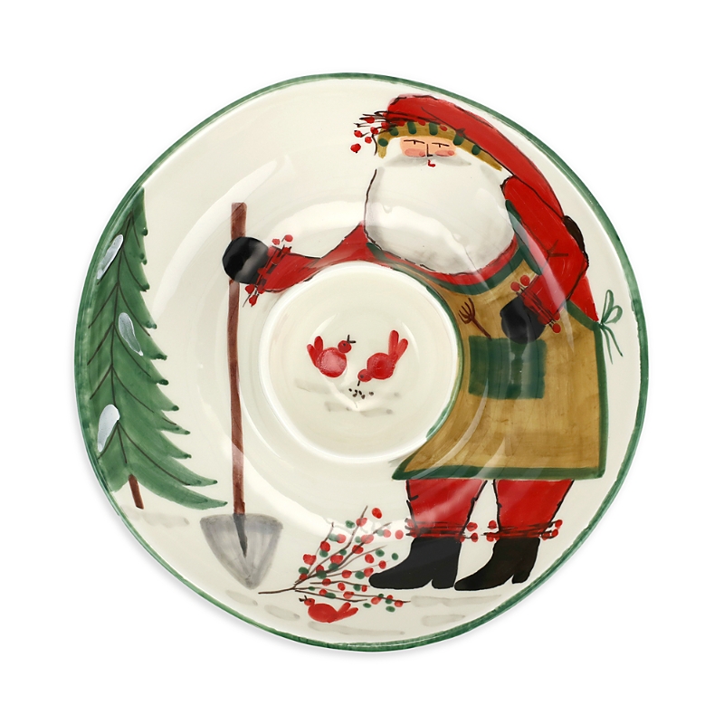 Vietri Old St. Nick Chip And Dip Bowl In Multi