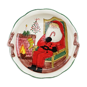 Vietri Old St. Nick Large Fireplace Handled Scallop Bowl In Multi