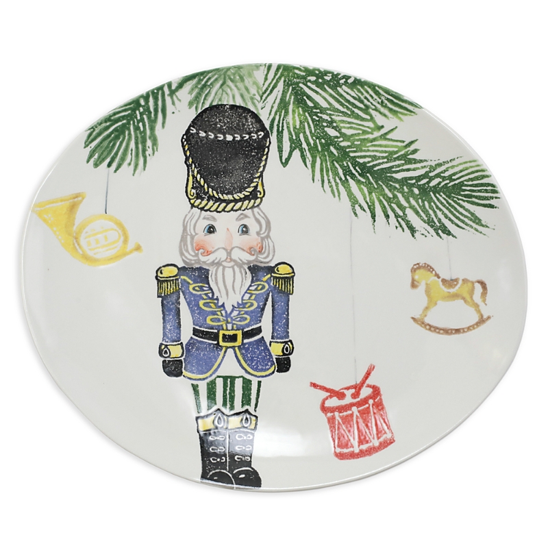 Vietri Nutcrackers Medium Oval Platter In Handpainted