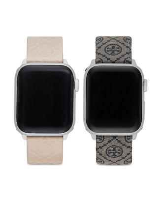 Tory Burch Apple Watch® T-Monogram Leather & Jacquard Strap Set, 38/40/41mm