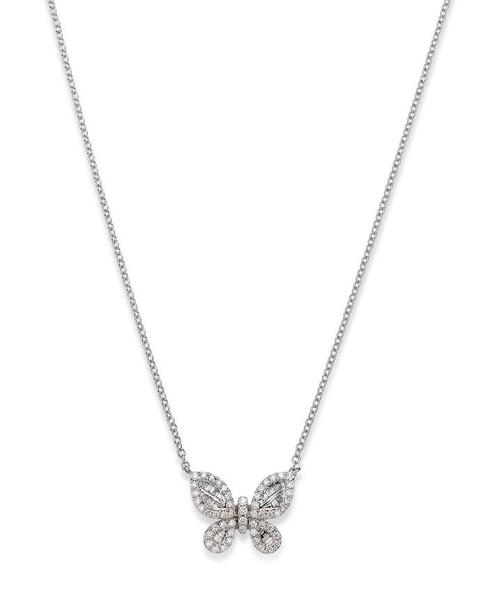 Bloomingdale's Diamond Round & Fancy Cut Butterfly Pendant Necklace in