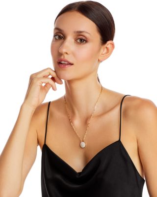 Diamond Pav&eacute; Disc Pendant Necklace in 14K Yellow Gold, 0.70 tcw  