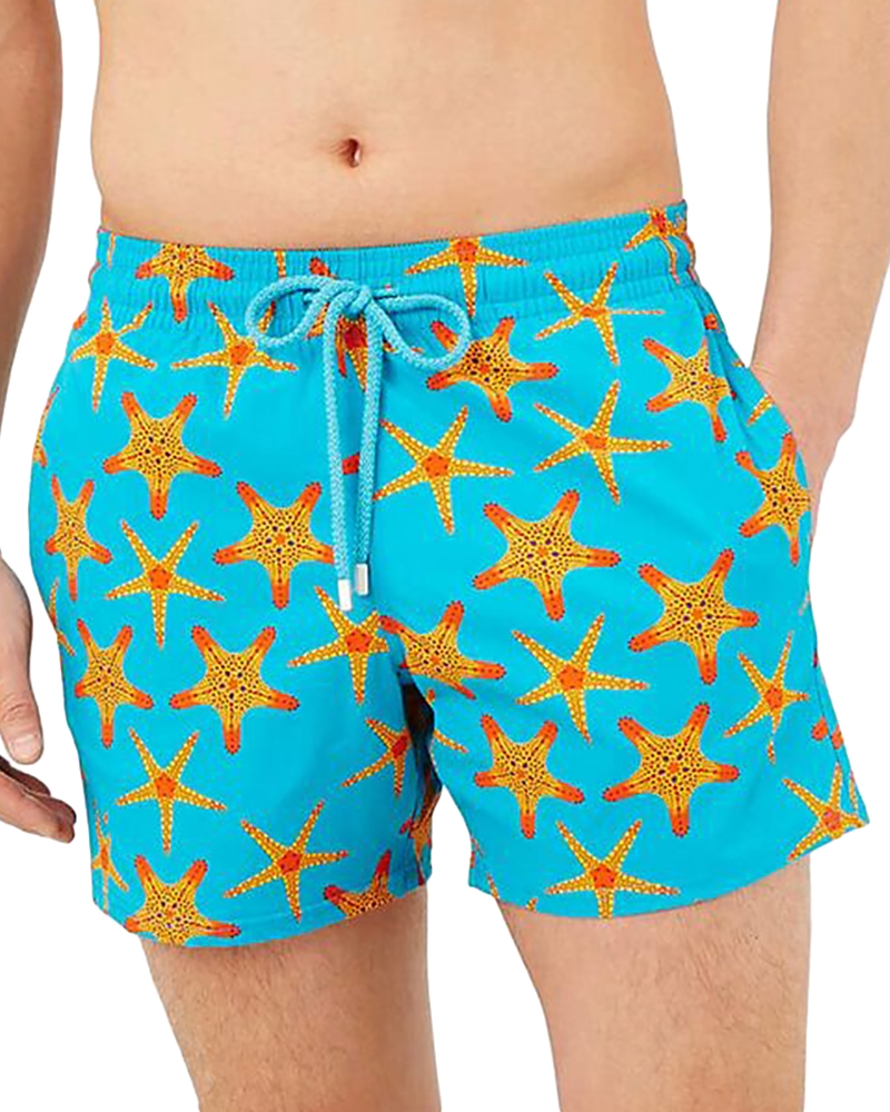 Vilebrequin Moorise Mid-length Printed Recycled Swim Shorts In Curacao
