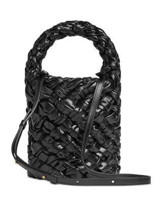 Mini Kalimero Foulard Foulard Intreccio Leather Bucket Bag
