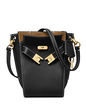 Tory Burch Lee Radziwill Petite Bucket List Bag In Black/gold