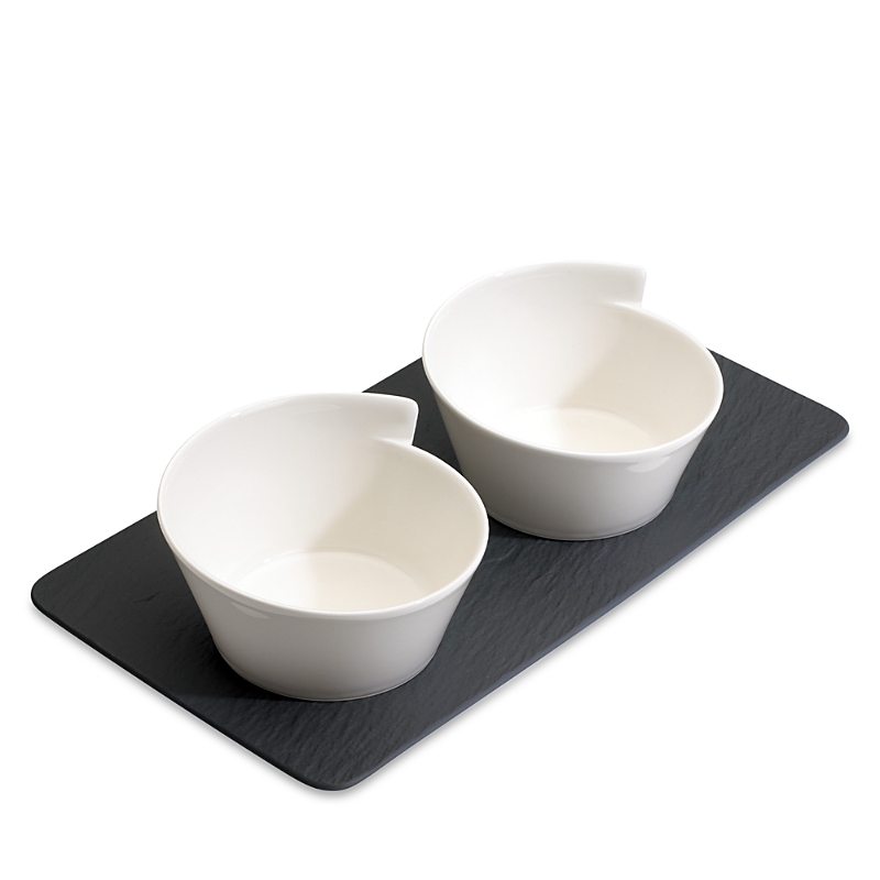 Villeroy & Boch New Wave 3pc Condiment Set In White