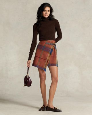 Ralph Lauren Plaid Mini Wrap Skirt Bloomingdale's