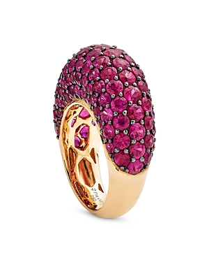 Piranesi 18K Rose Gold Mosaique Deep Pink Sapphire Dome Ring