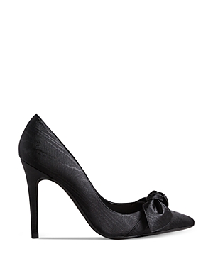Shop Ted Baker Women's Hyana-moire Satin Bow 100mm Court Pumps In Black