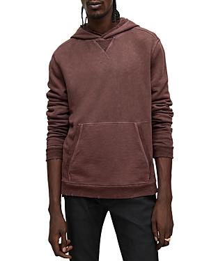 JOHN VARVATOS MILFORD COTTON FRENCH TERRY PIGMENT DYED DISTRESSED HOODIE