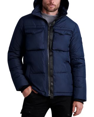 KARL LAGERFELD PARIS Quilted Zip Out Hood Puffer Jacket | Bloomingdale's