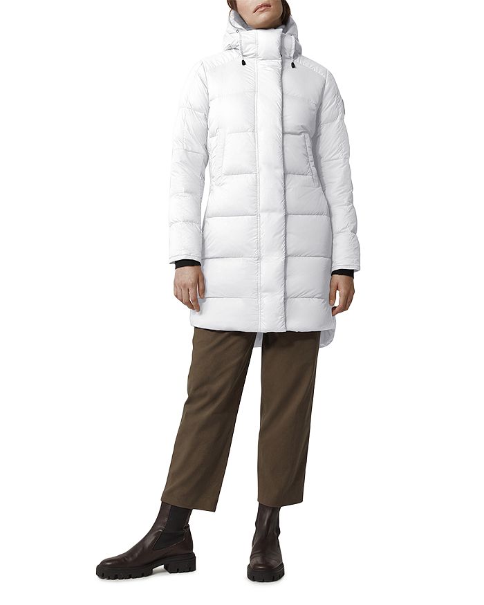 Shop Canada Goose Alliston Packable Mid-length Down Coat In North Star