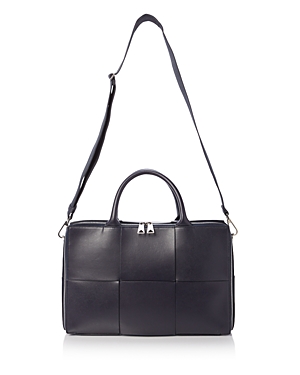 BOTTEGA VENETA ARCO INTRECCIO LEATHER BRIEFCASE WITH DETACHABLE STRAP