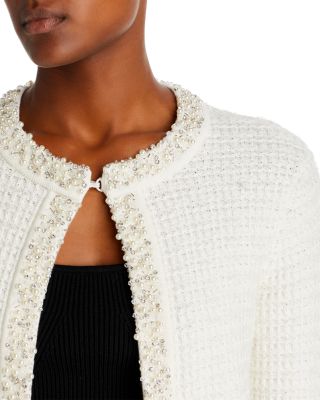 Alice and Olivia Akira Embellished Textured Cardigan